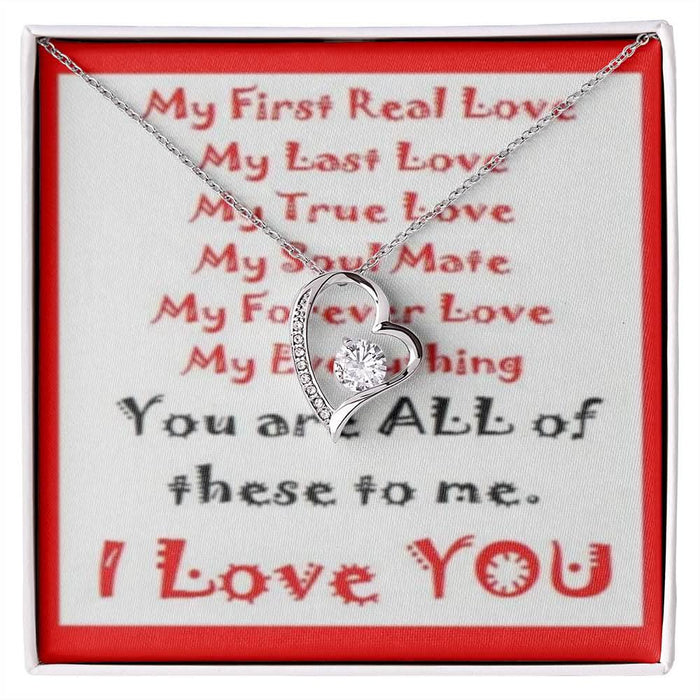Valentine's day gift for her — the Forever Love Necklace with its message card