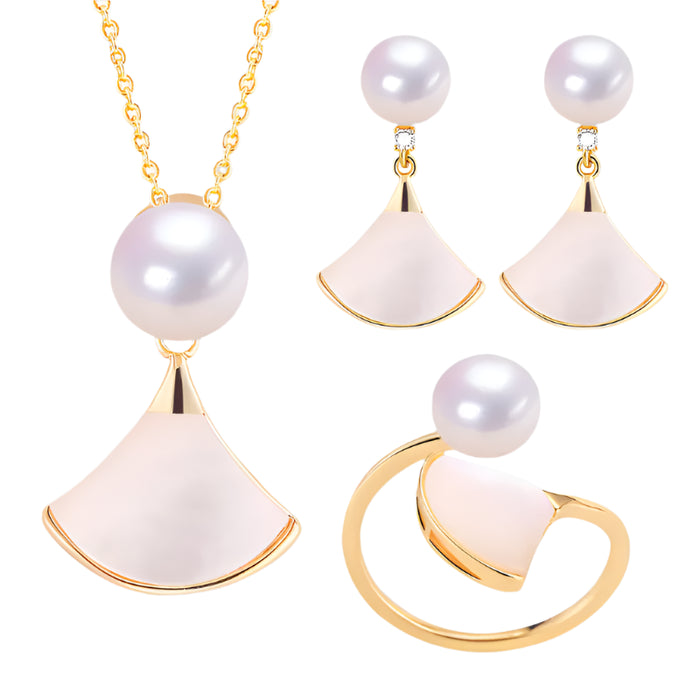 Ocean Whisper Pearl Jewelry Set with jewelry box